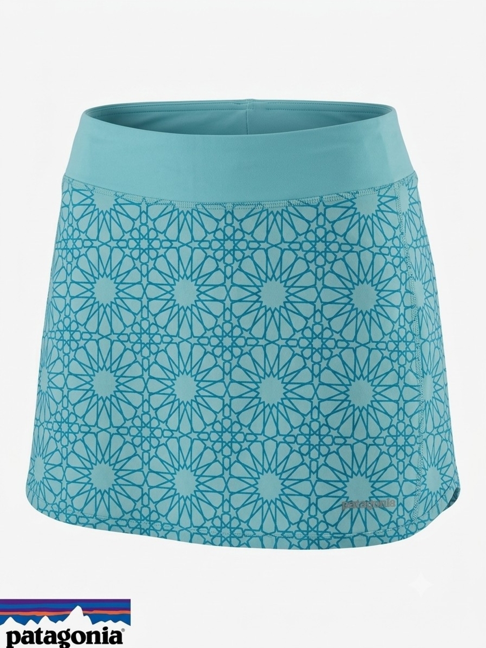Patagonia Active Skort Womens Small S Teal Blue Geometric Athletic Tennis Hiking